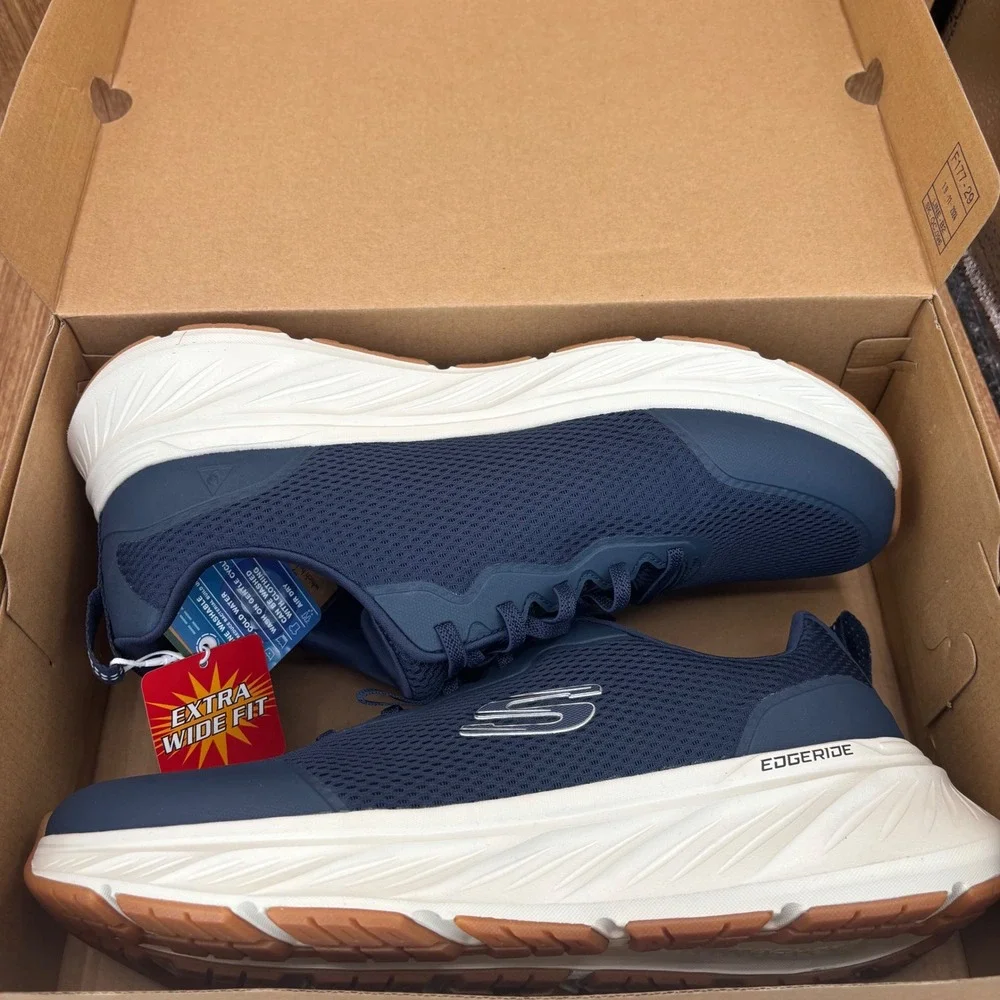 Skechers‎ Edgeride Rekze Mens Size 12 Navy New Extra Wide Fit Sneakers 232835WW